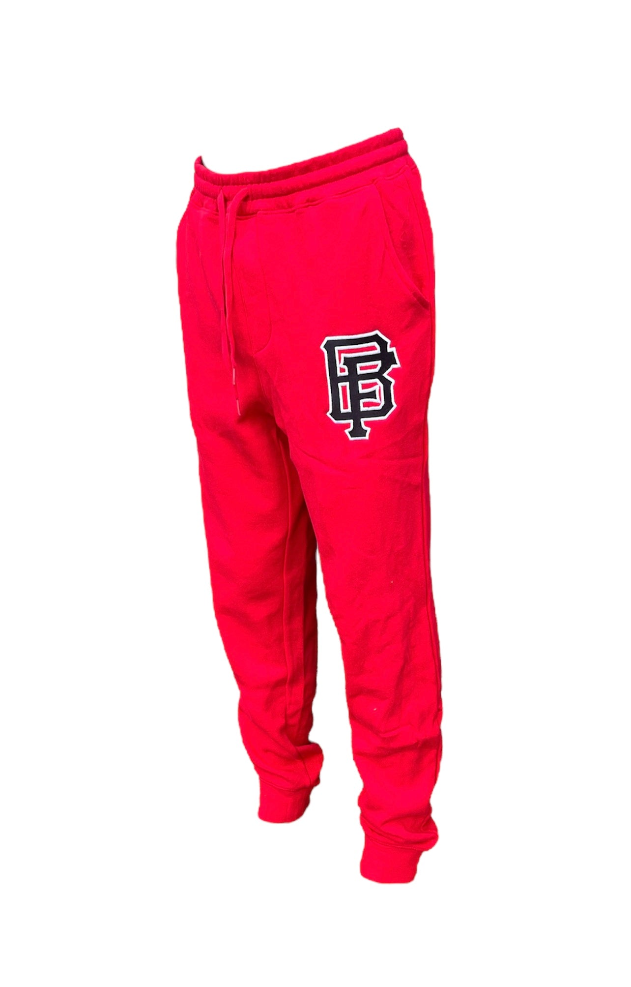 Red Sweatpants with Black and White Logo