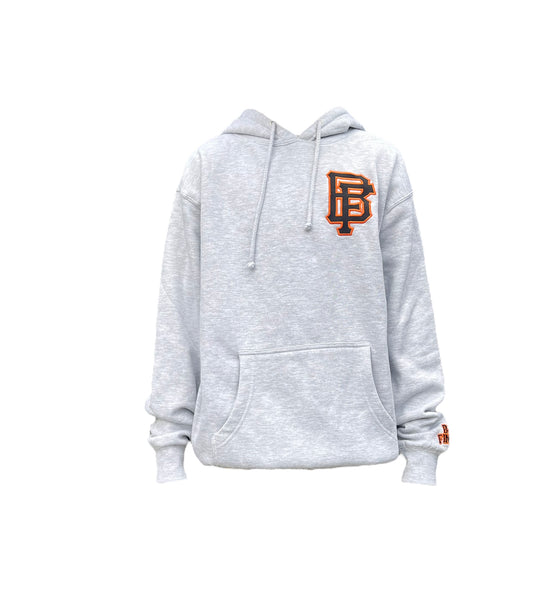 Grey Hoodie with Orange and Black Logo