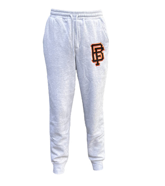 Grey Sweatpants with Orange and Black Logo