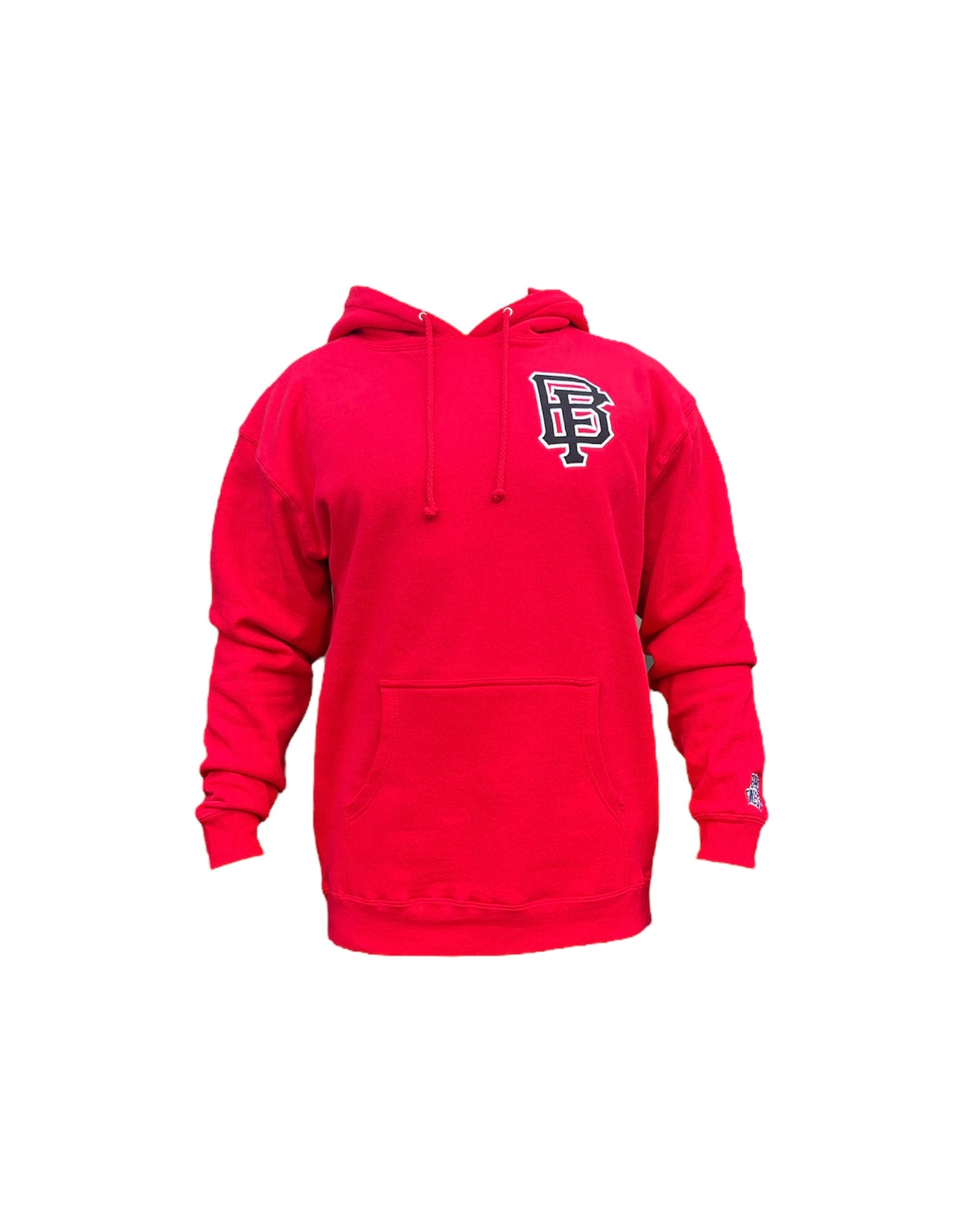 Red Hoodie with Black and White Logo