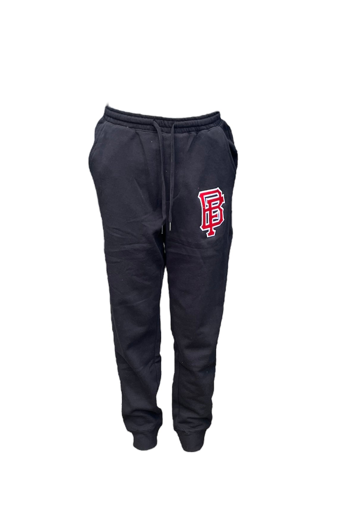 Black Sweatpants with Red and White Logo