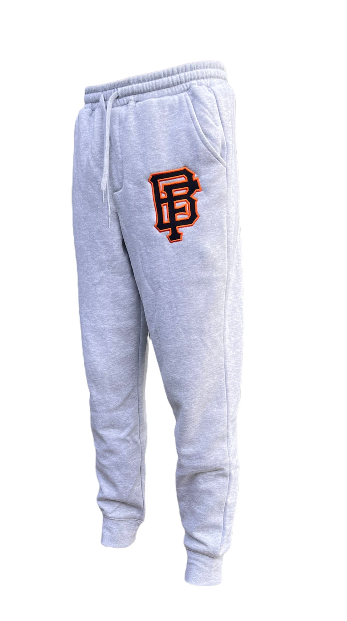 Grey Sweatpants with Orange and Black Logo
