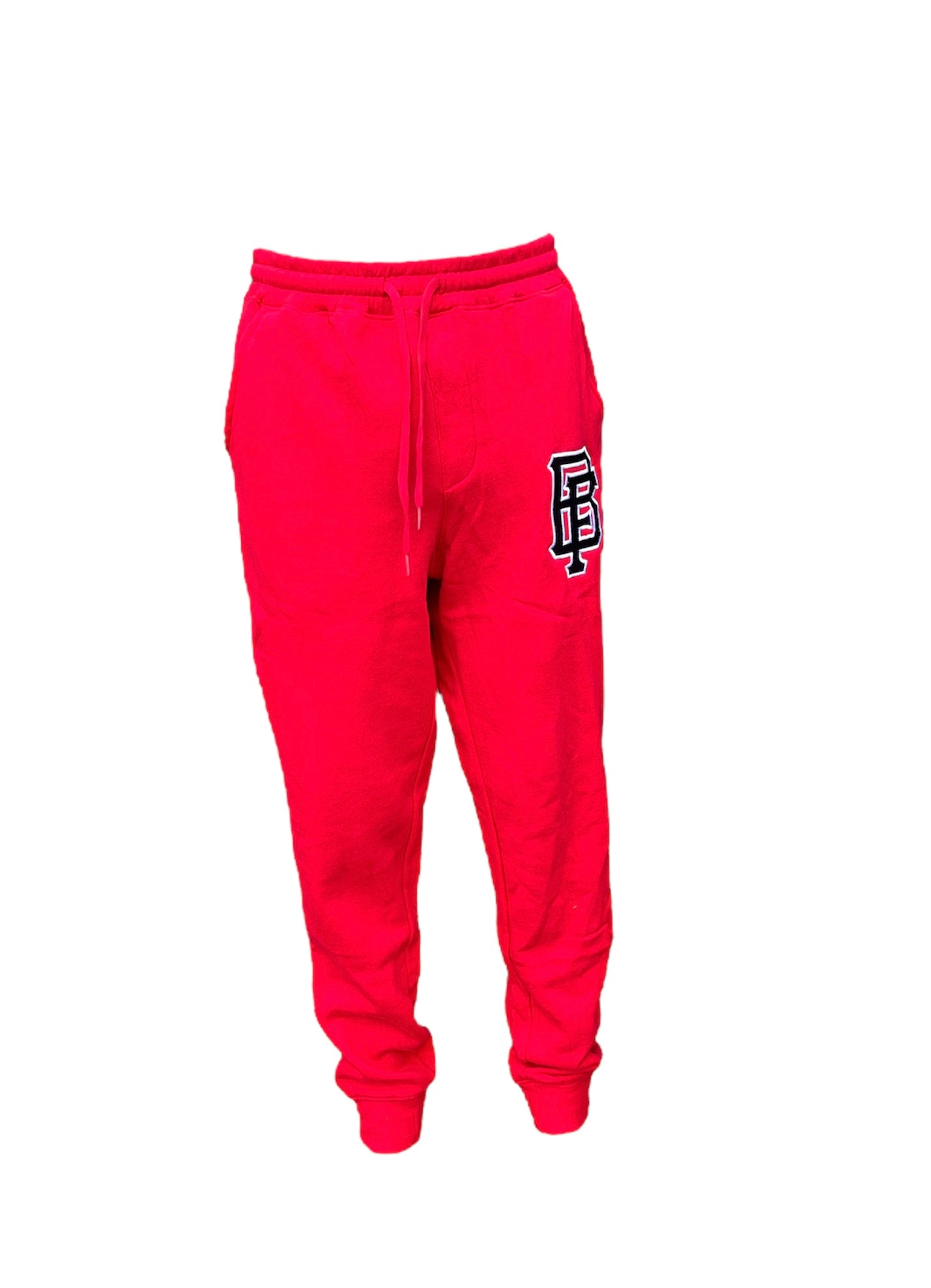 Red Sweatpants with Black and White Logo